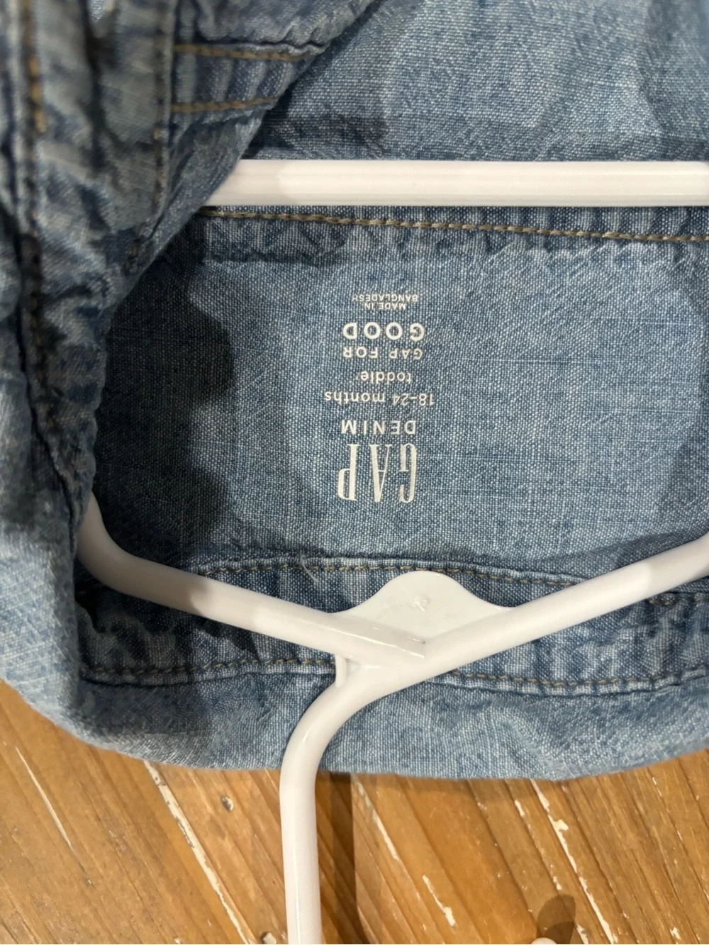 GAP Light Denim Button-Up Shirt - Light Blue